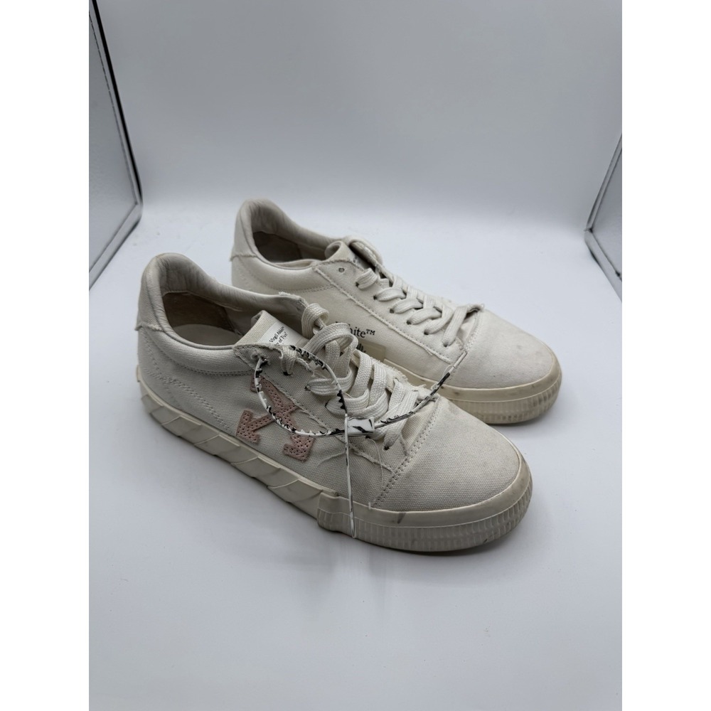 Off White Vulcanized Eco Sneakers Shoes Womens Size 39/US 8.5 White Lace Up